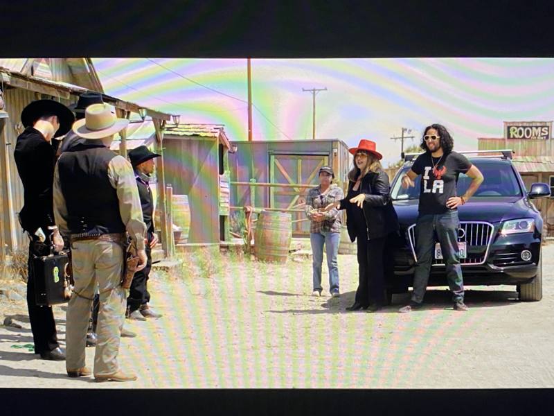 Behind the scenes on set